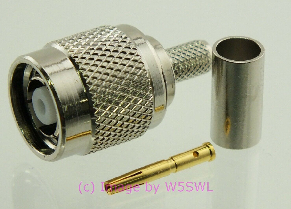 W5SWL Brand TNC Reverse Polarity Male Coax Connector Crimp RG-58 LMR-195 2-PACK - Dave's Hobby Shop by W5SWL