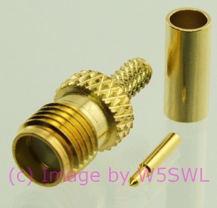 W5SWL SMA Female Coax Connector Reverse Polarity Crimp RG-174 LMR-100 2-PK - Dave's Hobby Shop by W5SWL