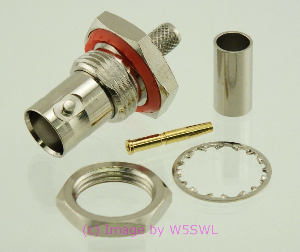 W5SWL Brand BNC Female Coax Connector Bulkhead Crimp fits RG-58 - Dave's Hobby Shop by W5SWL