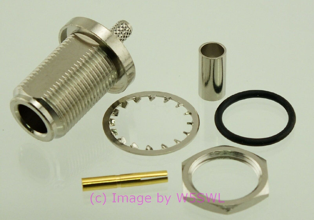 W5SWL N Female Coax Connector Bulkhead Crimp RG-58 - Dave's Hobby Shop by W5SWL