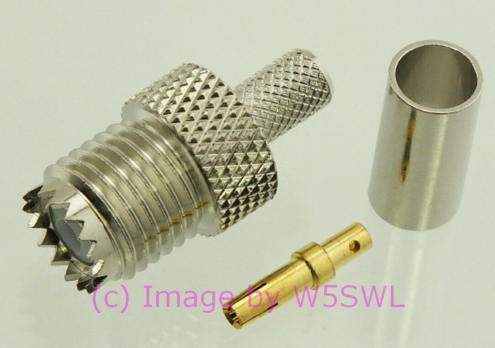 W5SWL Mini-UHF Female Crimp Coax Connector RG-58 2-Pack - Dave's Hobby Shop by W5SWL