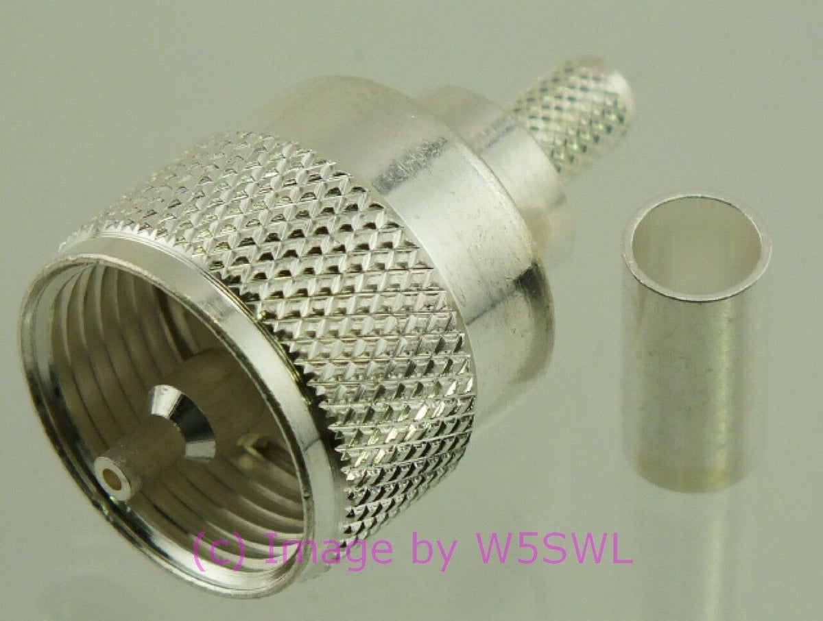 W5SWL UHF Male Coax Connector RG-58 Silver Crimp Tip 2-Pack - Dave's Hobby Shop by W5SWL