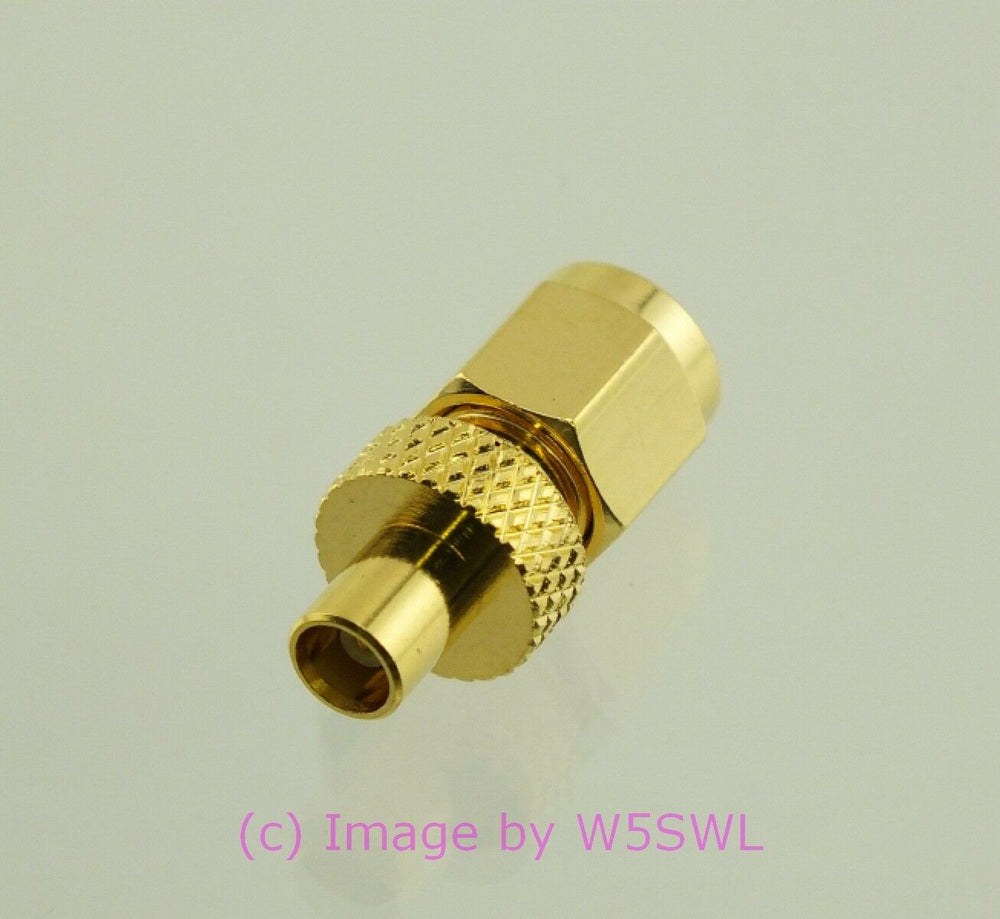 W5SWL Brand MCX Jack to SMA Male Coax Adapter Connector Gold - Dave's Hobby Shop by W5SWL