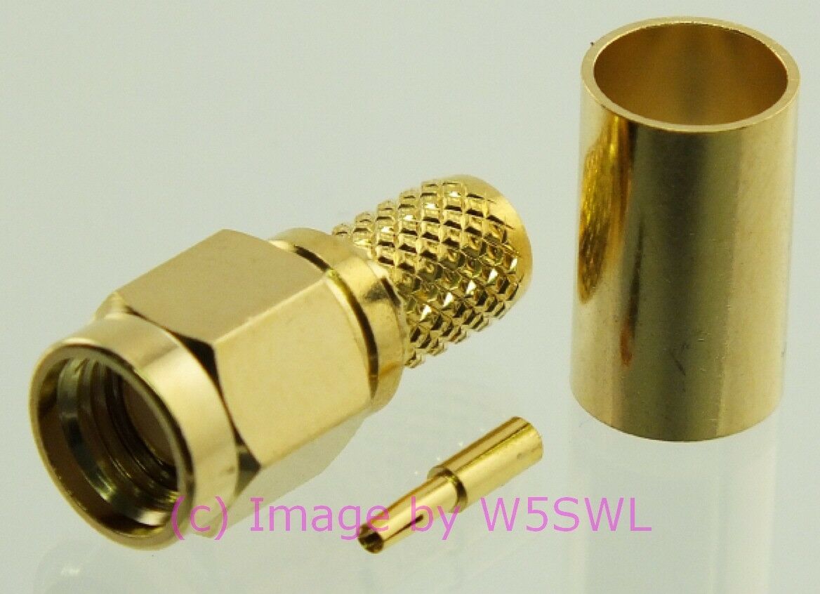 W5SWL SMA Reverse Polarity Male Coax Connector Crimp RG-8X LMR-240  2-PK - Dave's Hobby Shop by W5SWL