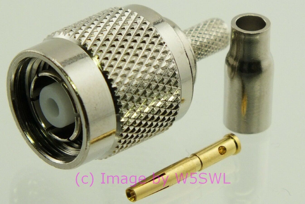 W5SWL TNC Reverse Polarity Male Coax Connector Crimp RG-174 LMR-100 2-PK - Dave's Hobby Shop by W5SWL