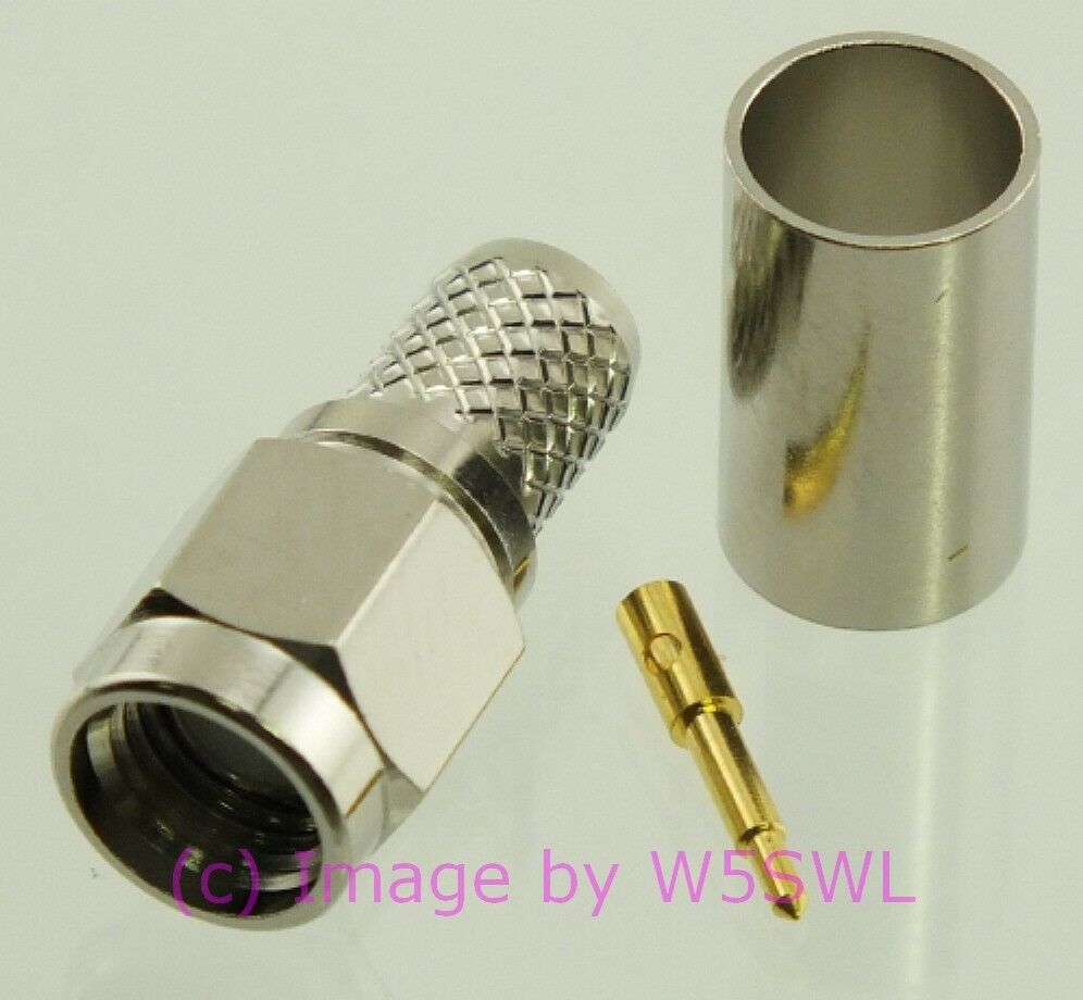 W5SWL SMA Male Coax Connector Crimp RG-8X LMR-240 Coax Cables 2-Pack - Dave's Hobby Shop by W5SWL