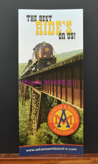 Load image into Gallery viewer, Vintage Arkansas &amp; Missouri A&amp;M Railroad &quot;The Best Ride&#39;s On Us!&quot; Brochure - Dave&#39;s Hobby Shop by W5SWL
