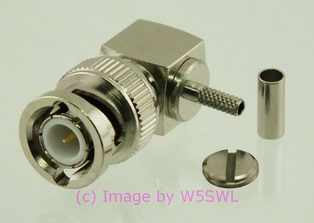 W5SWL Brand BNC Male Right Angle Crimp Coax Connector RG-174 - Dave's Hobby Shop by W5SWL