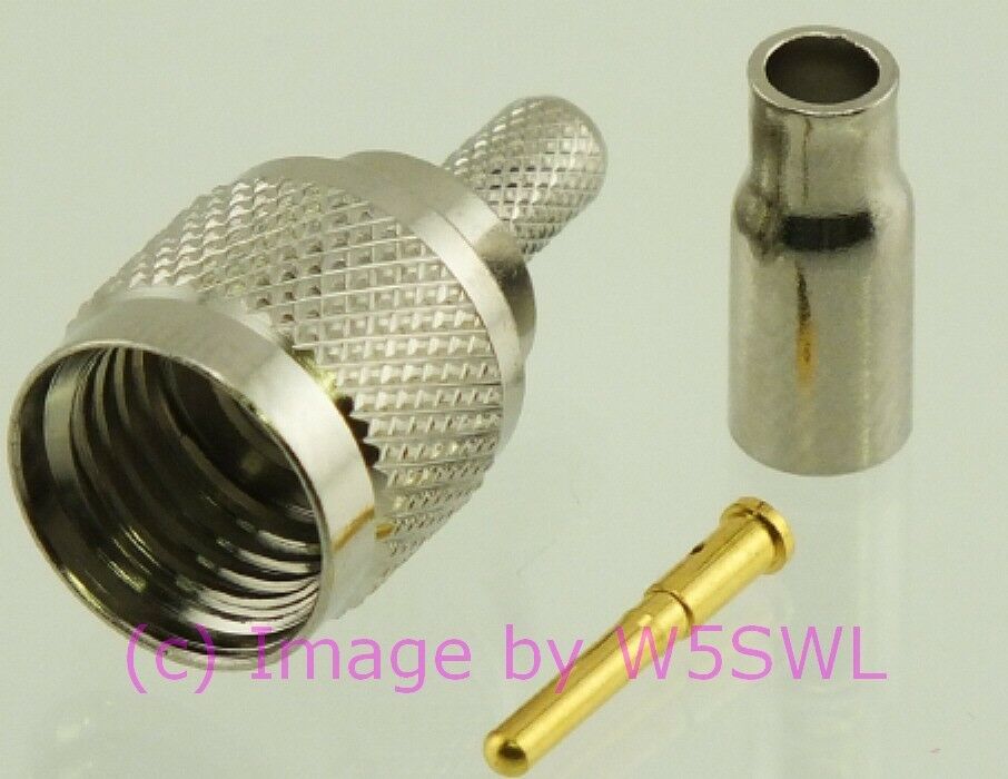 W5SWL Brand Mini-UHF Male Coax Connector Crimp LMR100  RG-174 2-pack - Dave's Hobby Shop by W5SWL