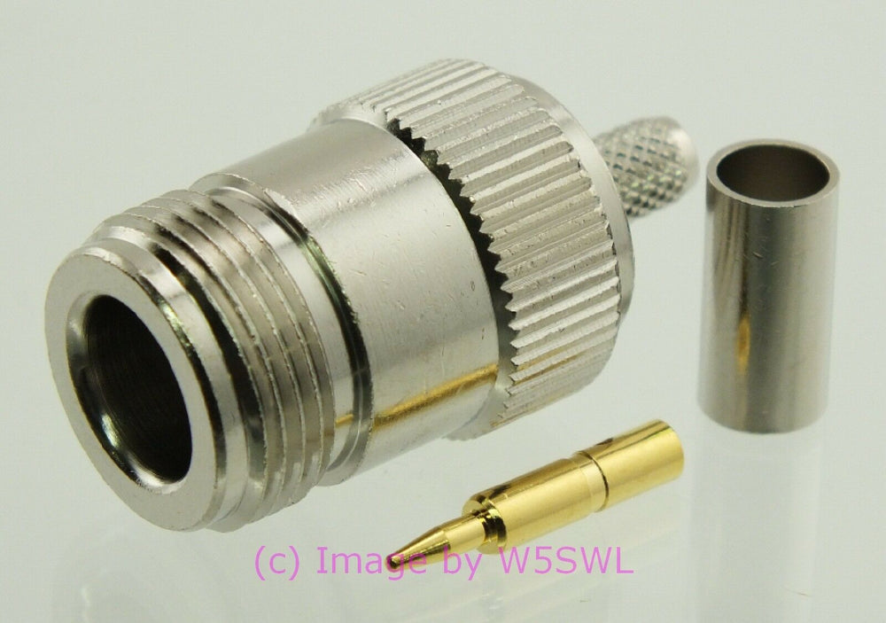W5SWL N Reverse Polarity Female Coax Connector Crimp RG-58 - Dave's Hobby Shop by W5SWL