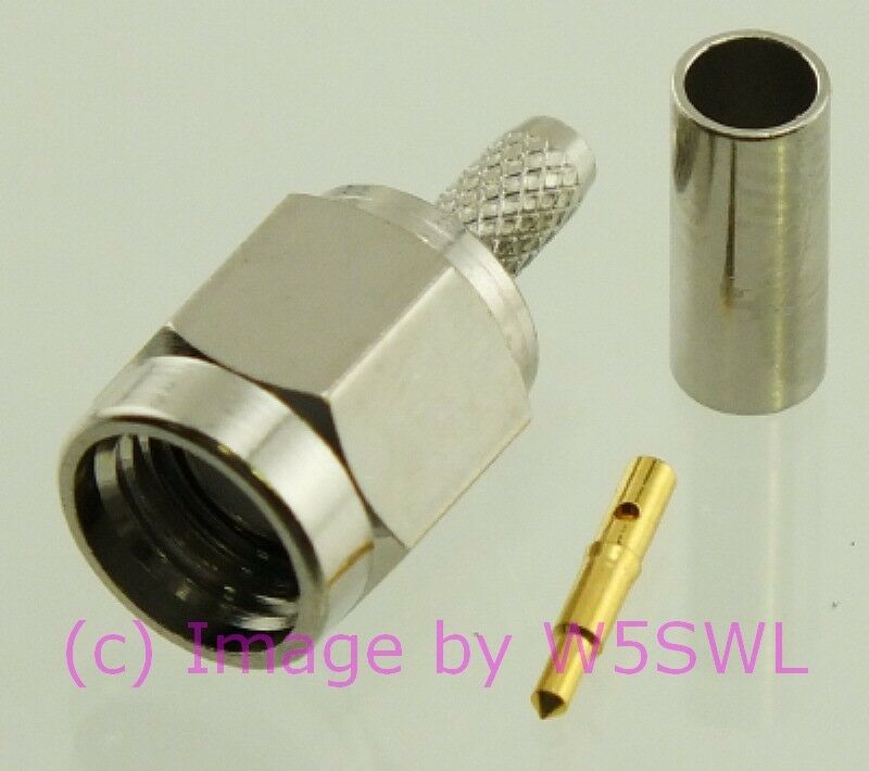 W5SWL SMA Male Coax Connector Crimp RG-174 LMR-100 2-Pack - Dave's Hobby Shop by W5SWL