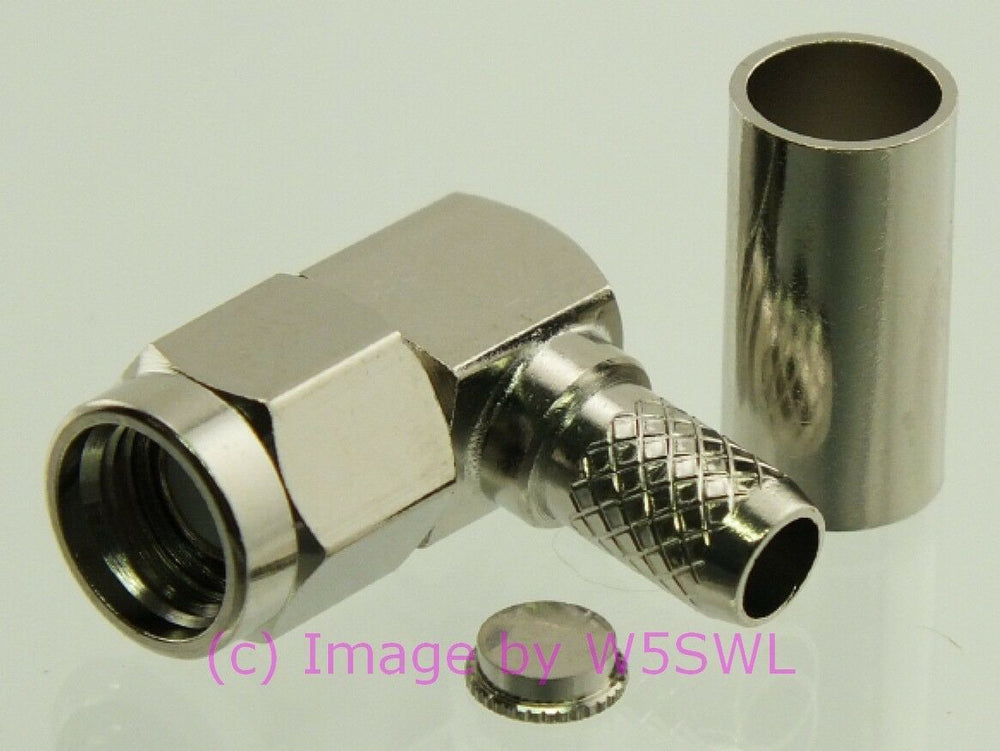 W5SWL SMA Reverse Polarity Male Coax Connector Crimp RG-58 LMR-195 2-Pack - Dave's Hobby Shop by W5SWL