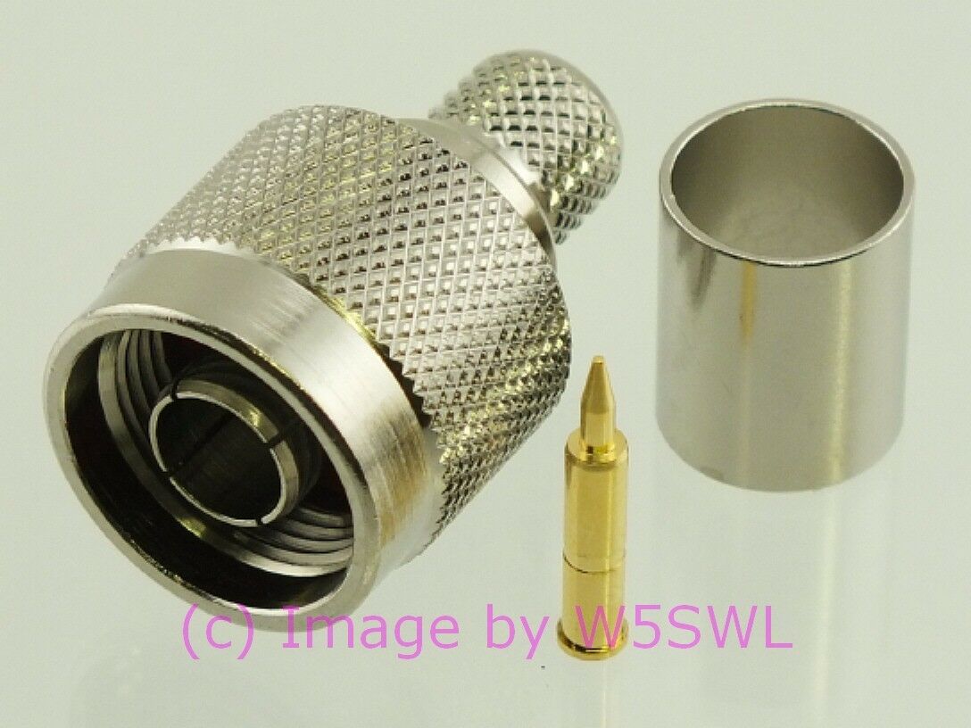 W5SWL N Male Coax Connector Crimp RG-214 RG-9B - Dave's Hobby Shop by W5SWL