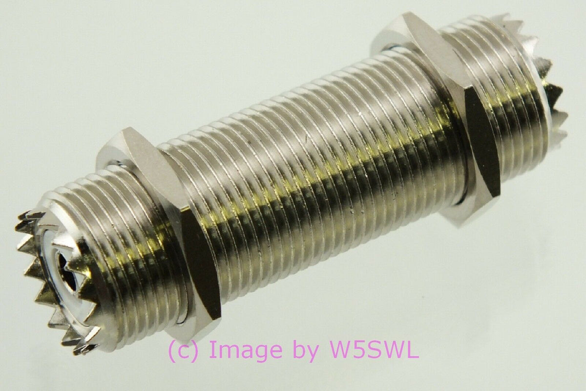 W5SWL UHF Female Coax Connector Adapter Bulkhead Double  2 Inch - Dave's Hobby Shop by W5SWL