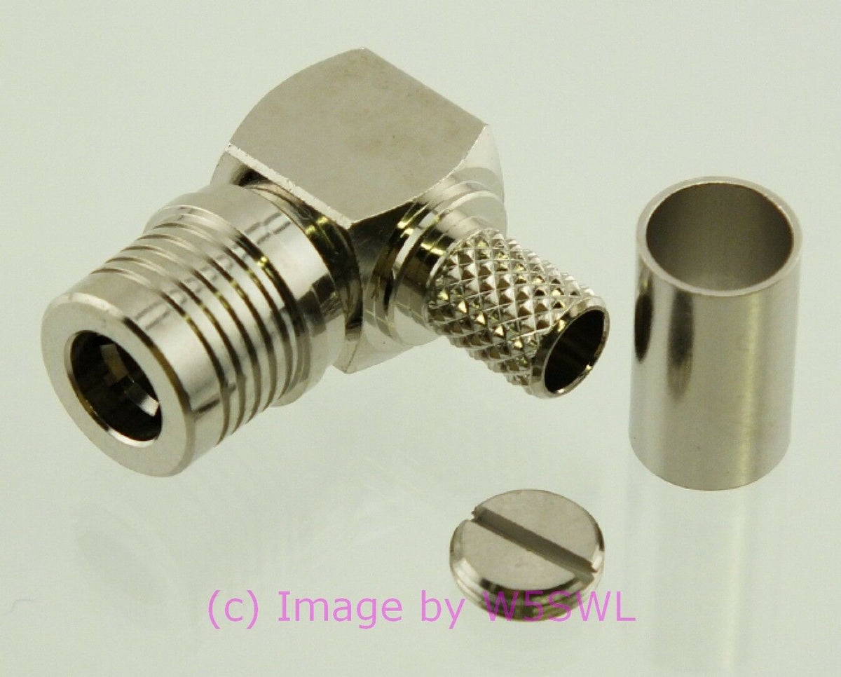 W5SWL QMA Male Coax Connector Right Angle Crimp LMR-240 RG-8X 2-Pack - Dave's Hobby Shop by W5SWL