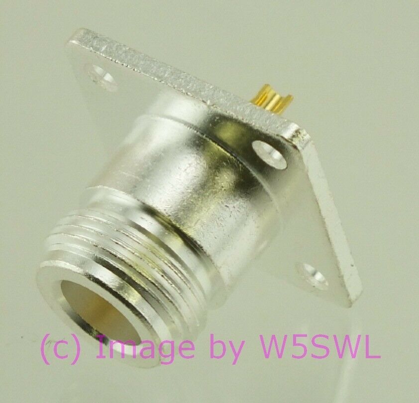 W5SWL Brand N Female Coax Connector Chassis Connector 4 Hole Panel Mount - Dave's Hobby Shop by W5SWL