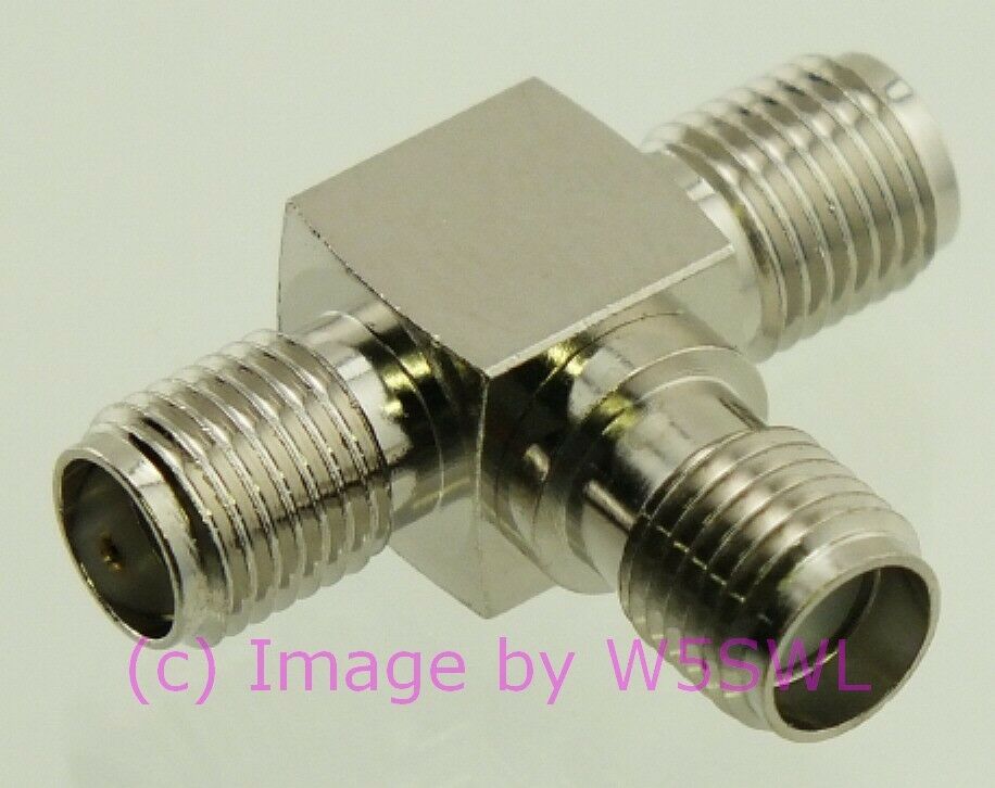 W5SWL Brand SMA Female to SMA Female TEE  Coax Connector Adapter - Dave's Hobby Shop by W5SWL