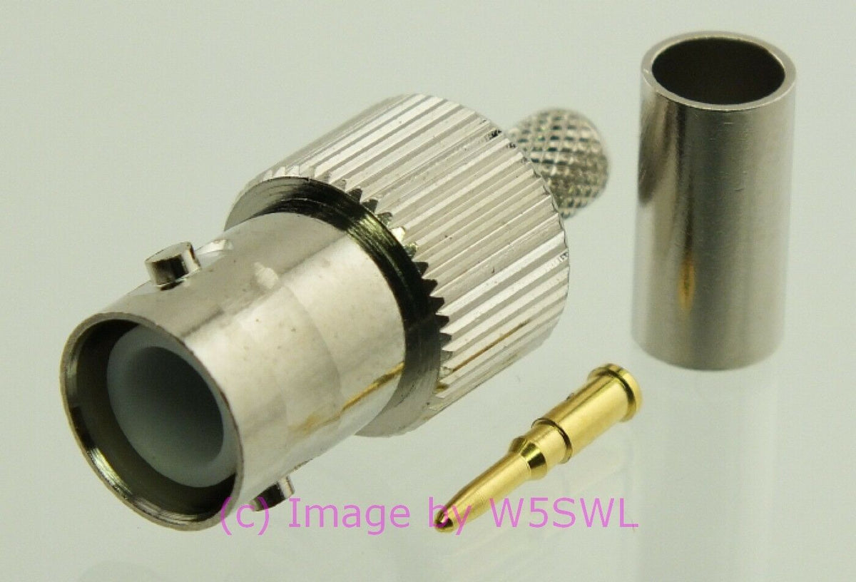 W5SWL Brand BNC Female Coax Connector RP Crimp RG-58 2-Pack - Dave's Hobby Shop by W5SWL
