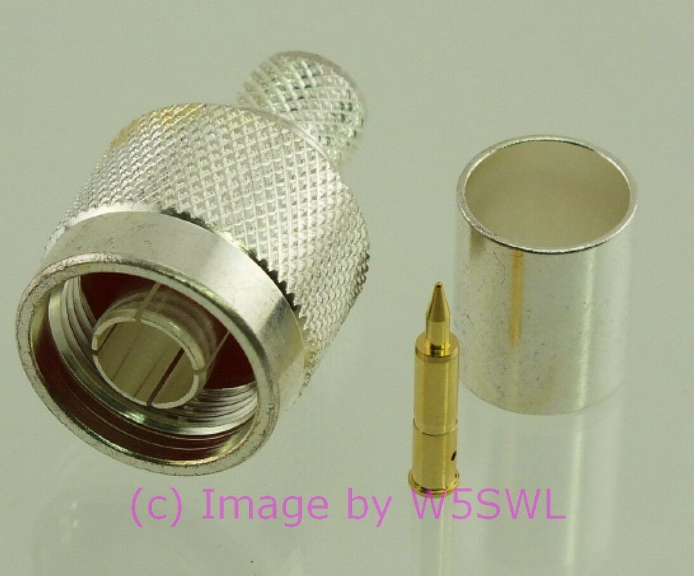 W5SWL Brand N Male Coax Connector Crimp RG-214 RG-9B SILVER - Dave's Hobby Shop by W5SWL