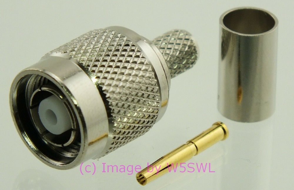 W5SWL TNC Reverse Polarity Male Coax Connector Crimp RG-8X LMR-240 2-Pack - Dave's Hobby Shop by W5SWL