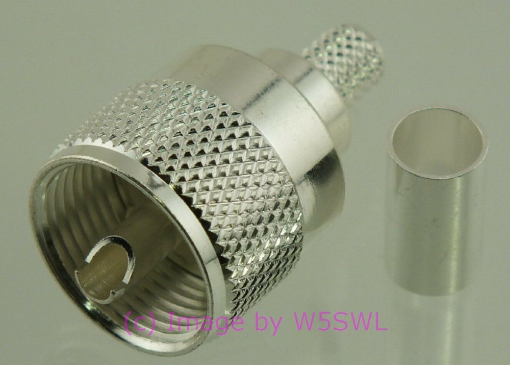 W5SWL UHF Male Coax Connector RG-8X LMR-240 Silver Crimp 2-PACK - Dave's Hobby Shop by W5SWL