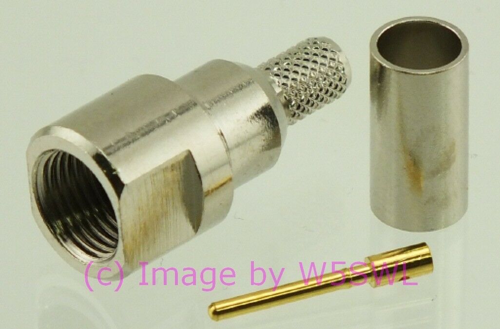 W5SWL Brand  FME Male Crimp Coax Connector RG-58 2-Pack - Dave's Hobby Shop by W5SWL