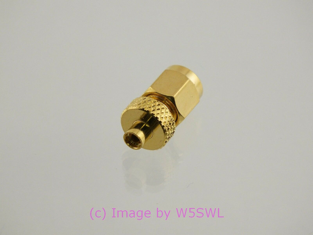 W5SWL Brand MMCX Jack to SMA Male Coax Connector Adapter Gold - Dave's Hobby Shop by W5SWL