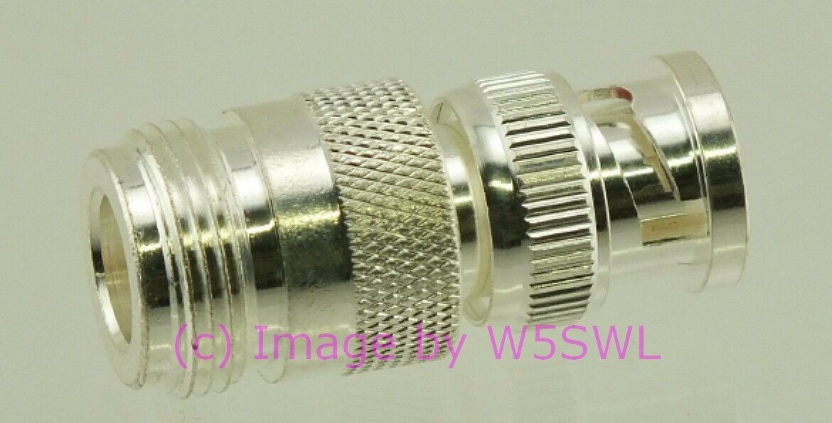 W5SWL Brand BNC Male to N Female Silver Coax Adapter Connector - Dave's Hobby Shop by W5SWL