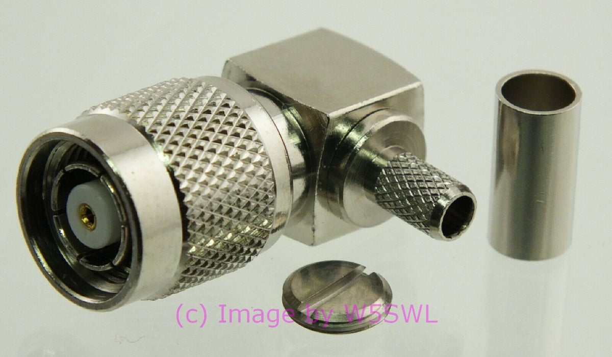 W5SWL Brand TNC Reverse Polarity Male Coax Connector 90 Deg  Right Angle Crimp RG-58 LMR195 - Dave's Hobby Shop by W5SWL