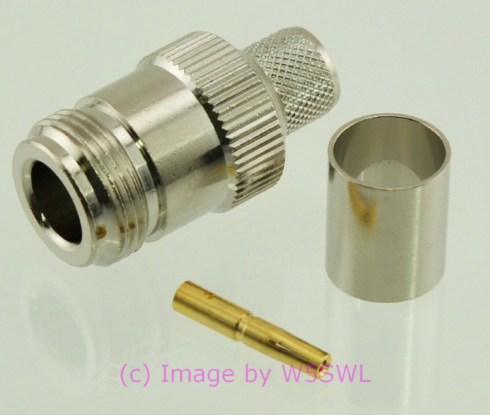 W5SWL Brand N Female Coax Connector Crimp Teflon Gold LMR-400 9913 - Dave's Hobby Shop by W5SWL