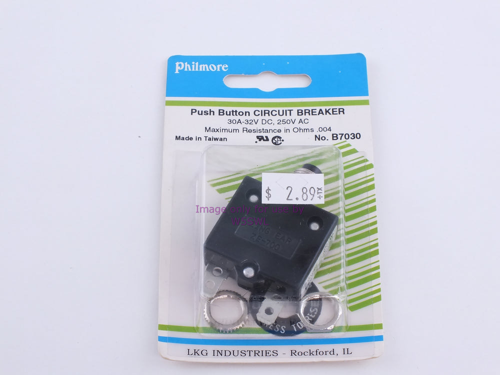 Philmore B7030 Push Button Circuit Breaker 30A-32VDC/250VAC (bin88) - Dave's Hobby Shop by W5SWL
