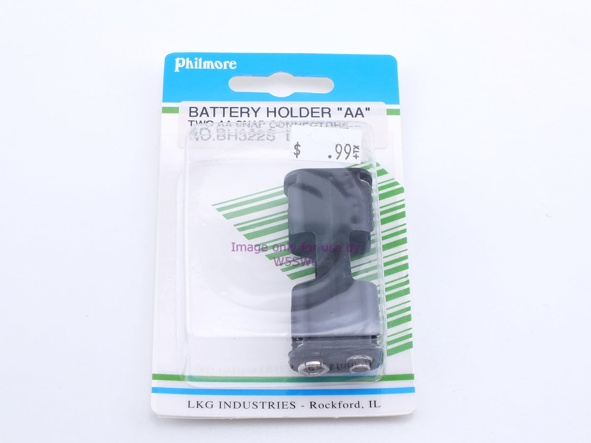 Philmore BH322S Battery Holder "AA" 2 AA-Snap Connectors (bin90) - Dave's Hobby Shop by W5SWL