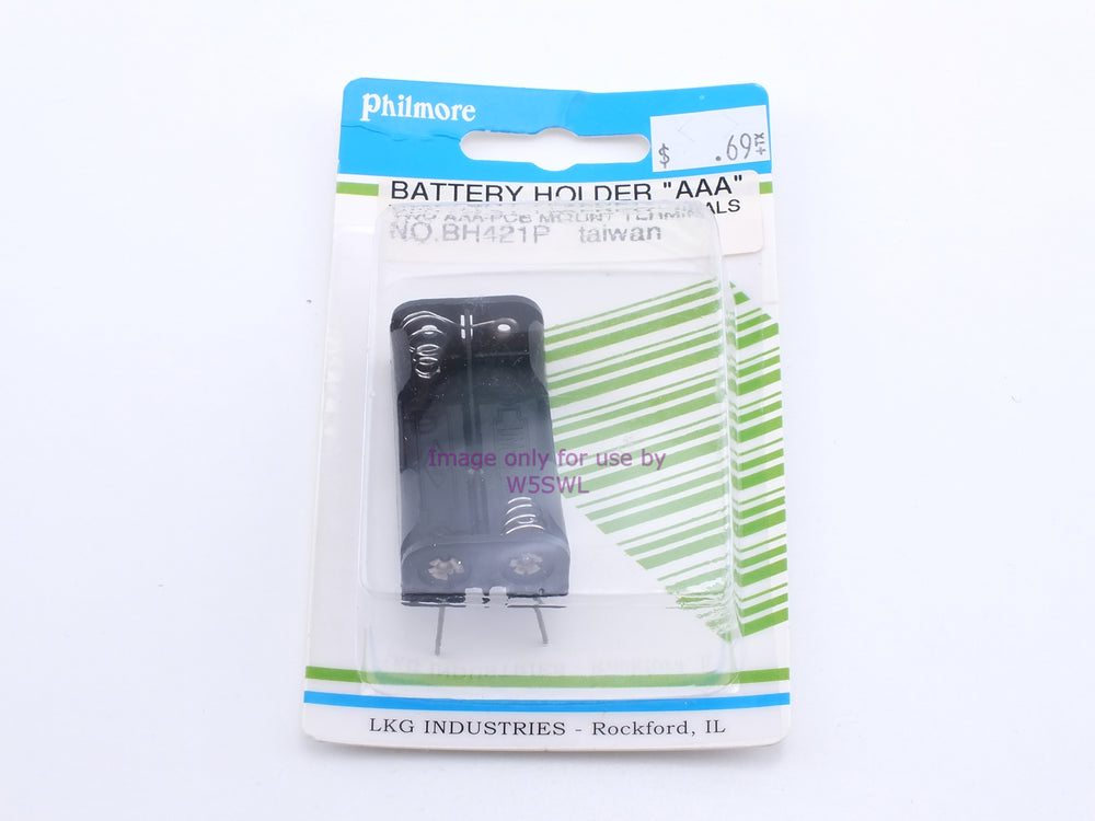 Philmore BH421P Battery Holder "AAA" Two AAA-PCB Mount Terminals (bin89) - Dave's Hobby Shop by W5SWL