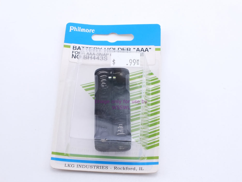 Philmore BH443S Battery Holder "AAA" 4 AAA-Snap Connections (bin89) - Dave's Hobby Shop by W5SWL