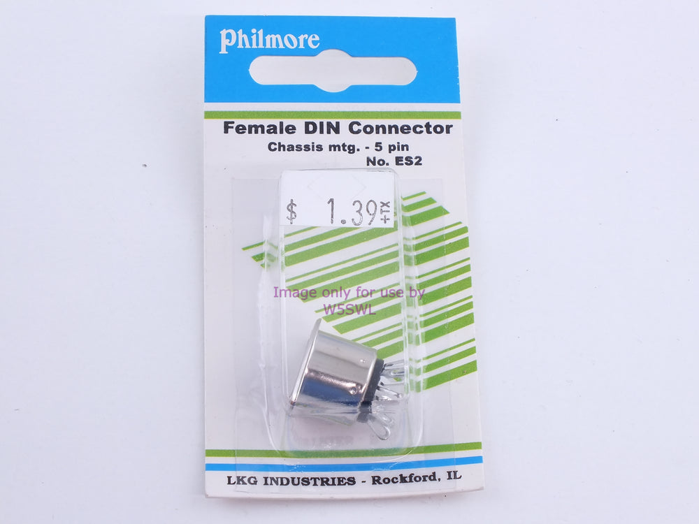 Philmore ES2 Female DIN Connector Chassis Mtg.-5 Pin (bin109) - Dave's Hobby Shop by W5SWL
