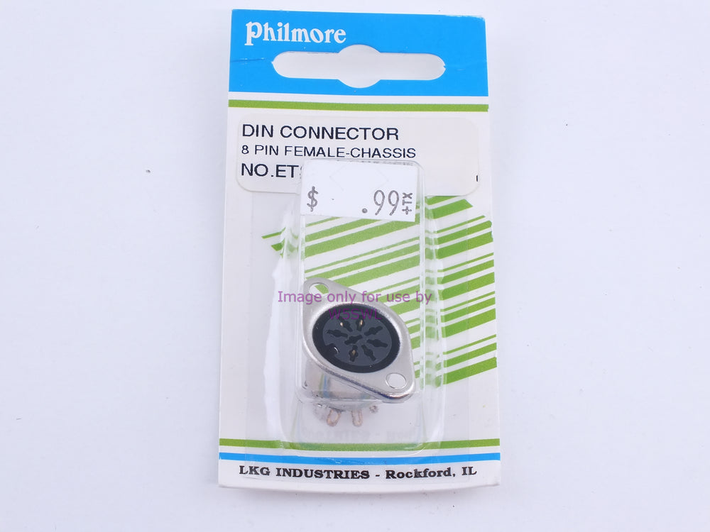 Philmore ETS11 DIN Connector 8 Pin Female-Chassis (bin108) - Dave's Hobby Shop by W5SWL