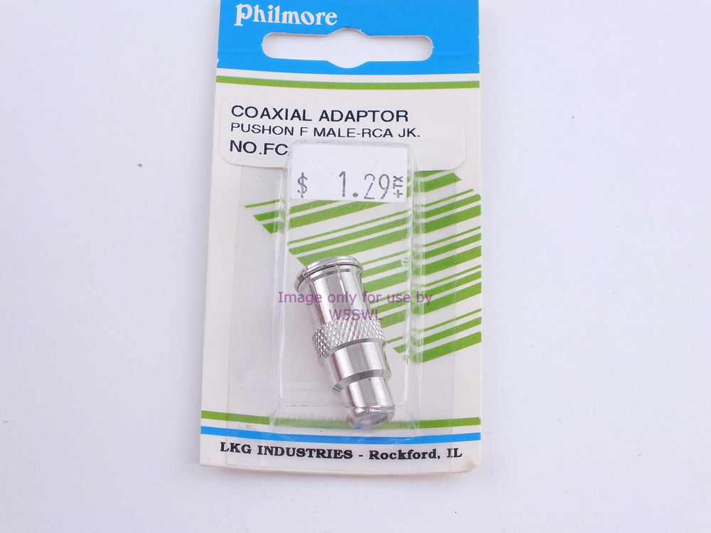 Philmore FC82 Coaxial Adaptor Push-On F Male-RCA JK. (bin104) - Dave's Hobby Shop by W5SWL
