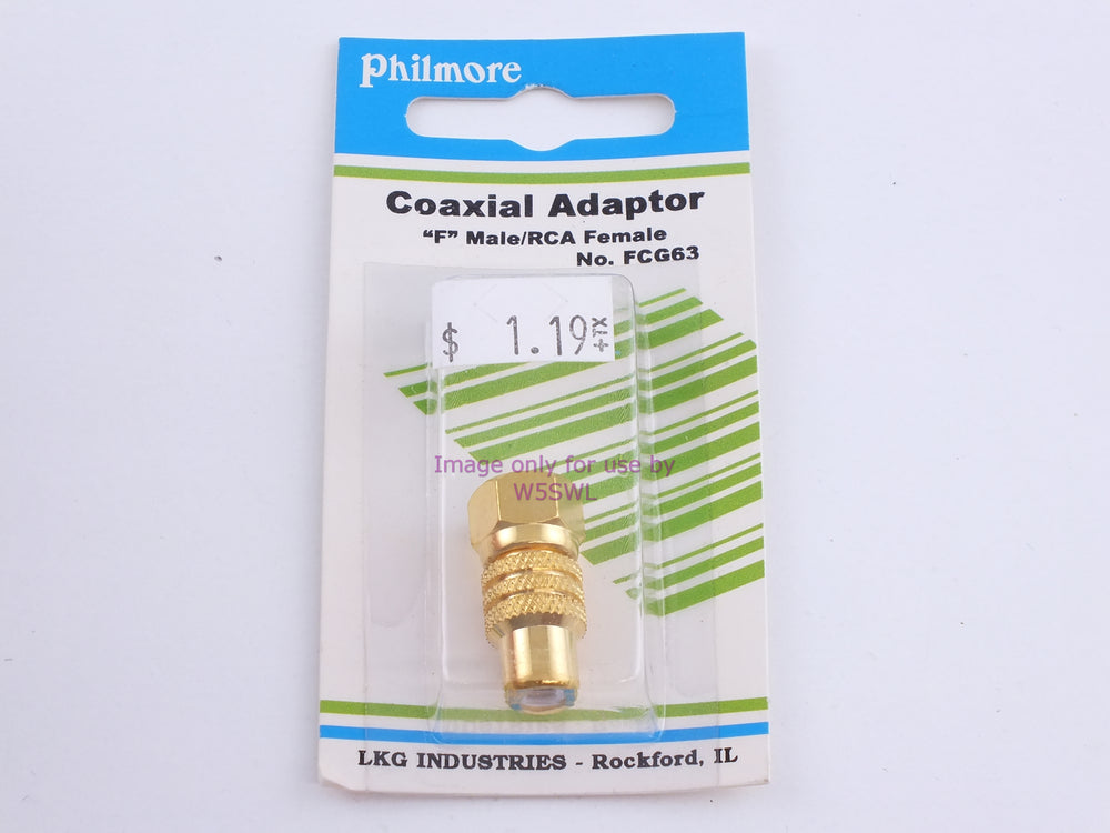 Philmore FCG63 Coaxial Adaptor "F" Male/RCA Female (bin104) - Dave's Hobby Shop by W5SWL
