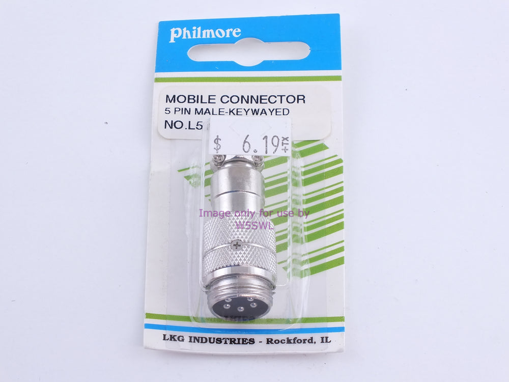 Philmore L505C Mobile Connector 5 Pin Male-Keywayed (bin108) - Dave's Hobby Shop by W5SWL
