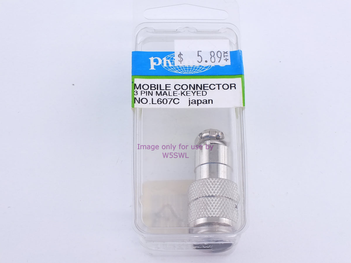 Philmore L607C Mobile Connector 3 Pin Male-Keyed (bin108) - Dave's Hobby Shop by W5SWL