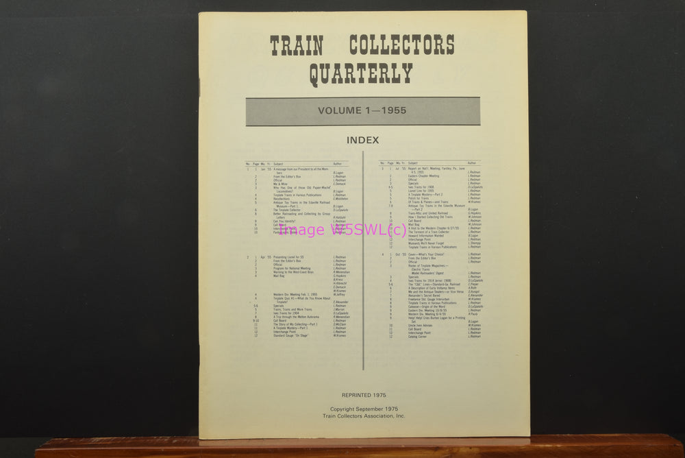 Train Collectors Quarterly Vol 1 1955 - 1975 Reprint - Dave's Hobby Shop by W5SWL