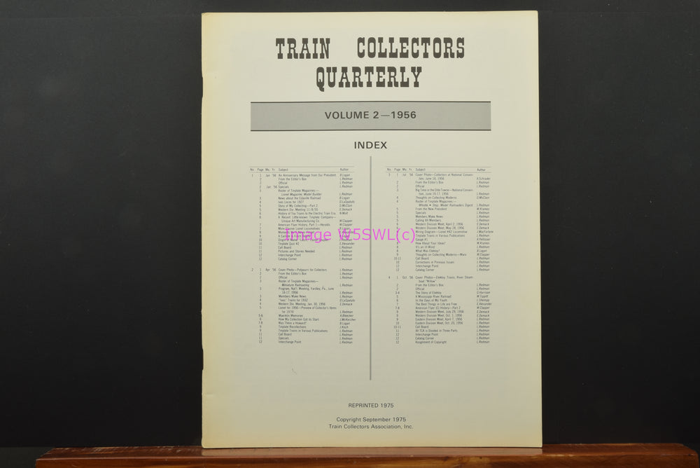 Train Collectors Quarterly Vol 2 1956 - 1975 Reprint - Dave's Hobby Shop by W5SWL