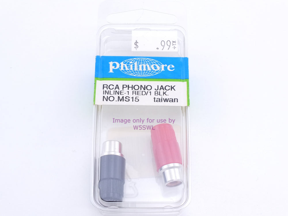 Philmore MS15 RCA Phono Jack Inline-1 Red/1 Blk. (bin43) - Dave's Hobby Shop by W5SWL