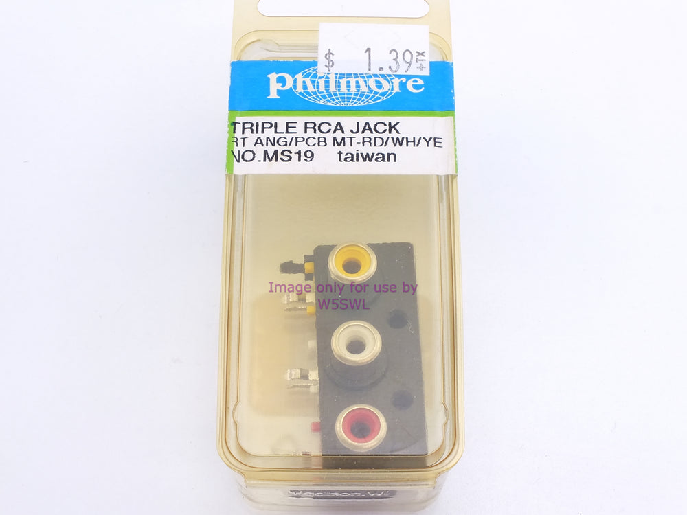 Philmore MS19 Triple RCA Jack RT Ang/PCB MT-Rd/Wh/Ye (bin43) - Dave's Hobby Shop by W5SWL