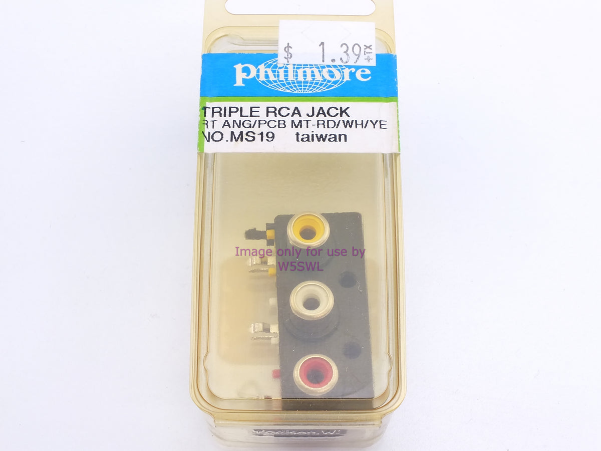 Philmore MS19 Triple RCA Jack RT Ang/PCB MT-Rd/Wh/Ye (bin43) - Dave's Hobby Shop by W5SWL