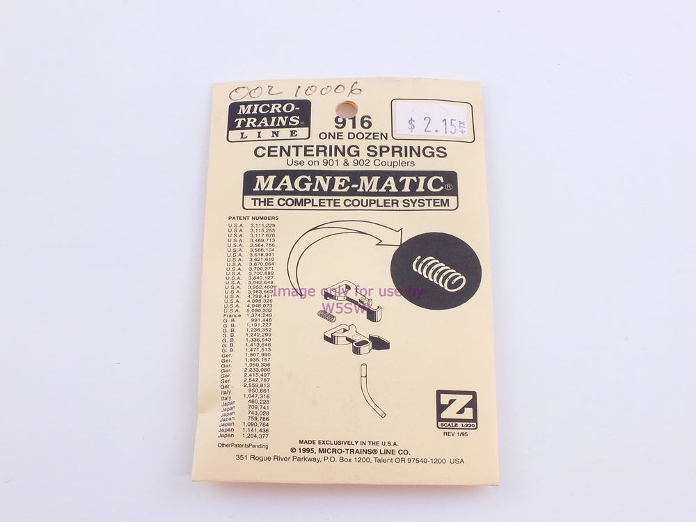 Micro-Trains Line 916 Centering Springs NEW - Dave's Hobby Shop by W5SWL