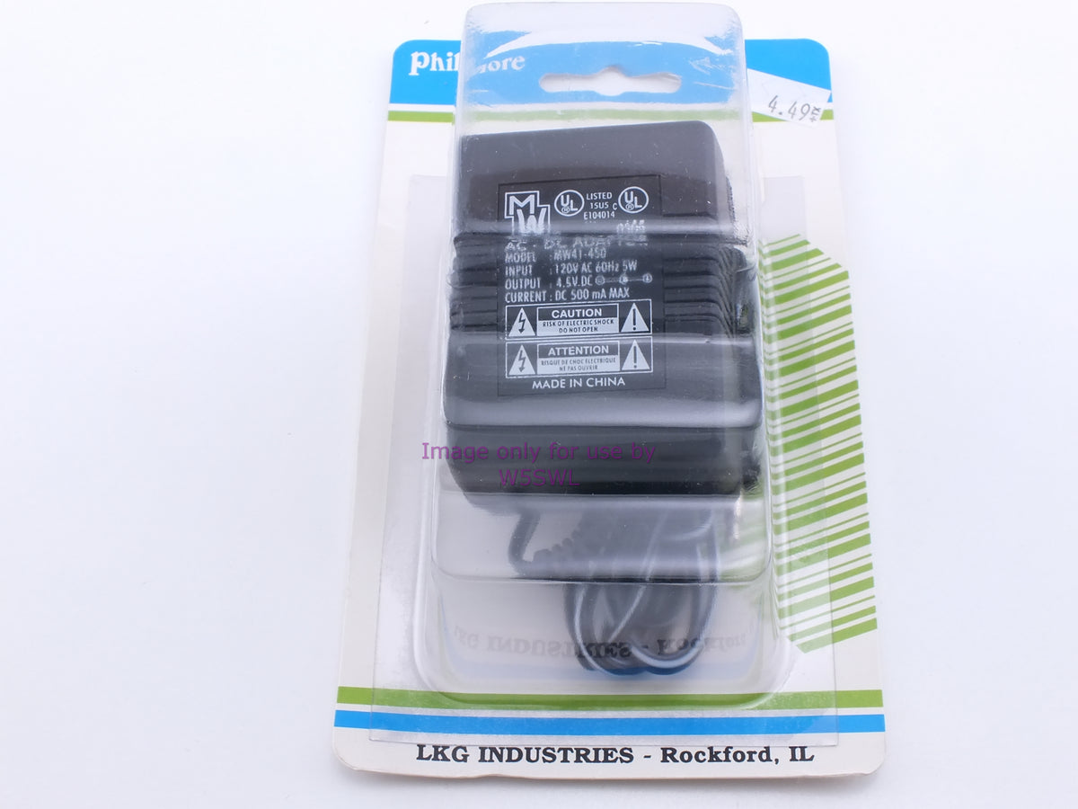 Philmore MW450 AC-DC Adapter 120vac to 4.5VDC 500MA 3.5mm plug (bin8) - Dave's Hobby Shop by W5SWL