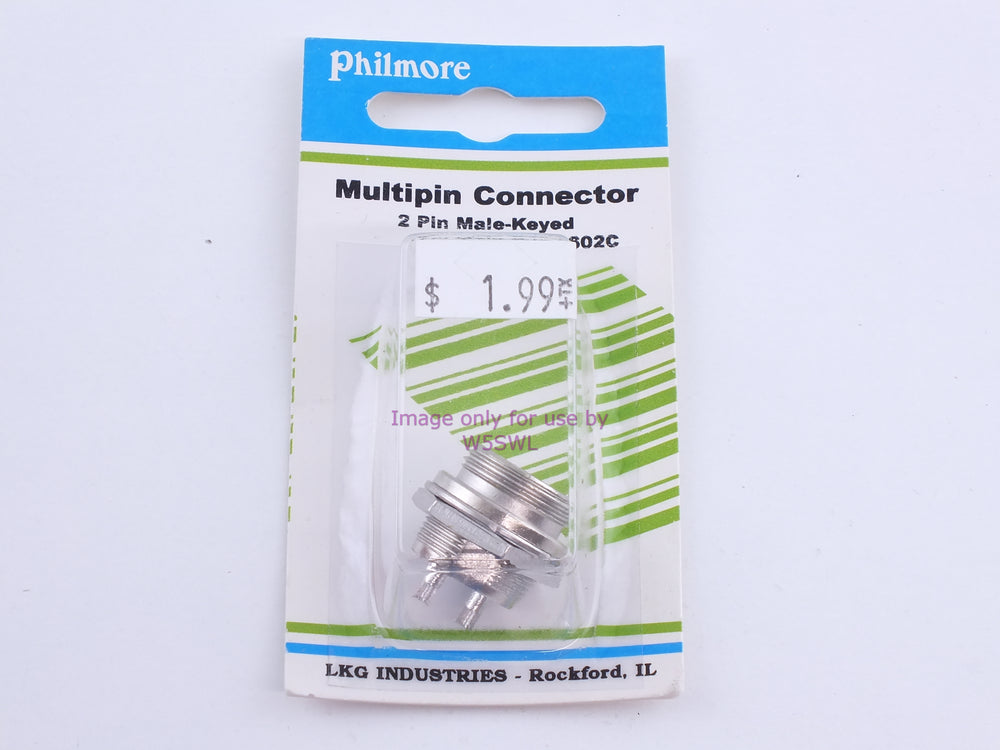 Philmore P602C Multipin Connector 2 Pin Male-Keyed (bin108) - Dave's Hobby Shop by W5SWL