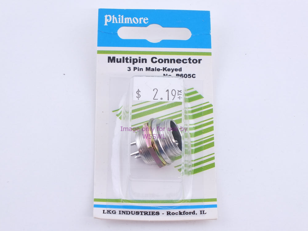 Philmore P605C Multipin Connector 3 Pin Male-Keyed (bin108) - Dave's Hobby Shop by W5SWL