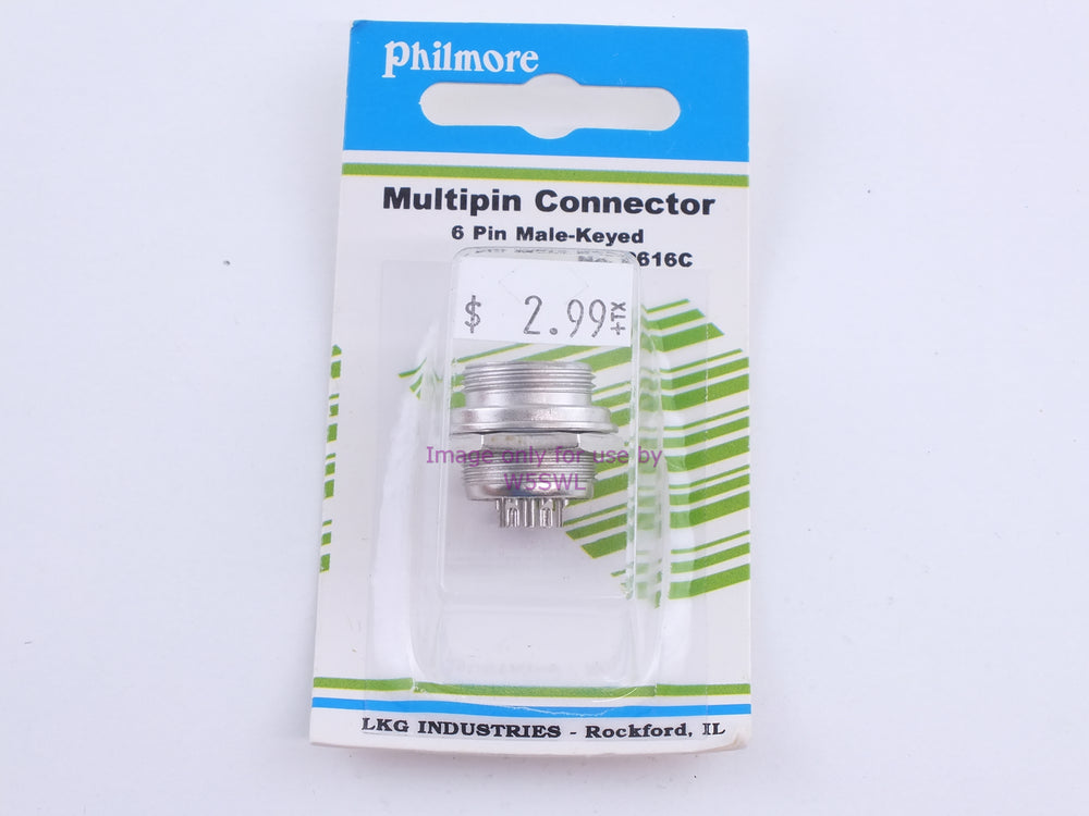 Philmore P616C Multipin Connector 6 Pin Male-Keyed (bin108) - Dave's Hobby Shop by W5SWL